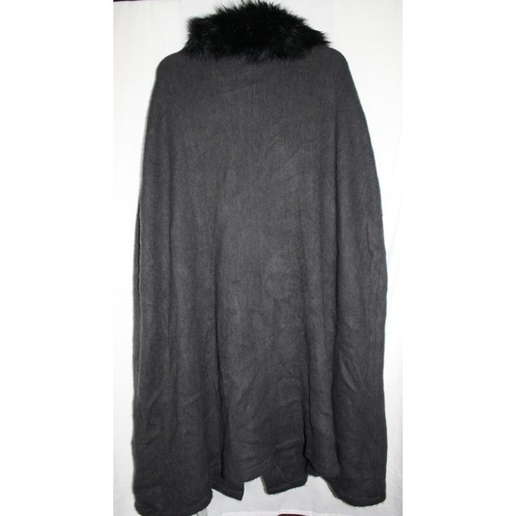 Cejon Miss Scarlet Poncho/Cardigan/Cape /One Size Fits Most Black/Gray - Picture 4 of 4